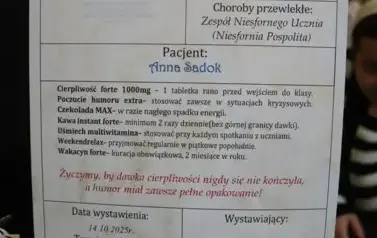 Dyplom dla Nauczycieli od uczni&oacute;w naszej szkoły.