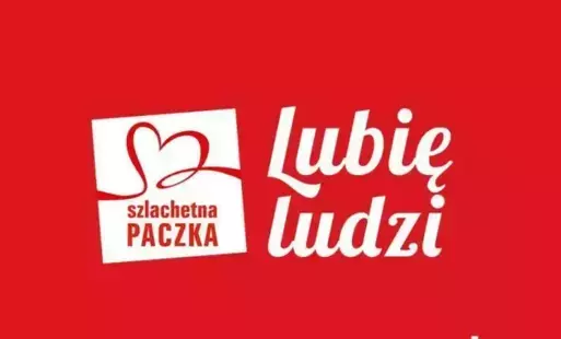 logo szlachetnej paczki na czerwonym tle
